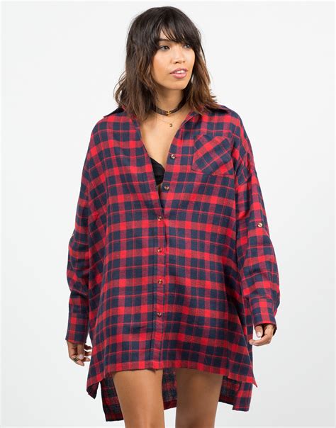 oversized plaid shirt dress